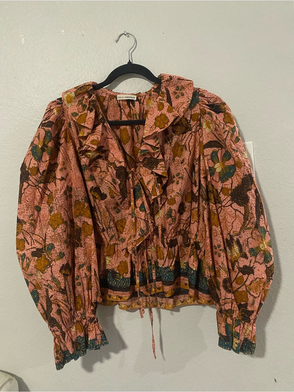 Ulla Johnson Rose Floral Ruffle Peasant Blouse